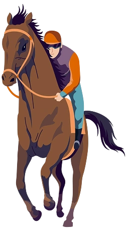 Un cavalier chevauche à travers champs.