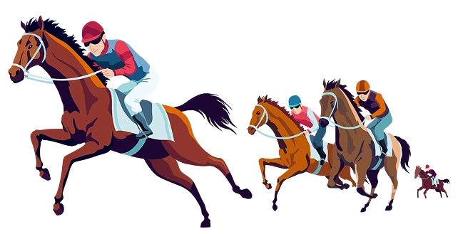 Les jockeys montent à cheval lors des compétitions. 